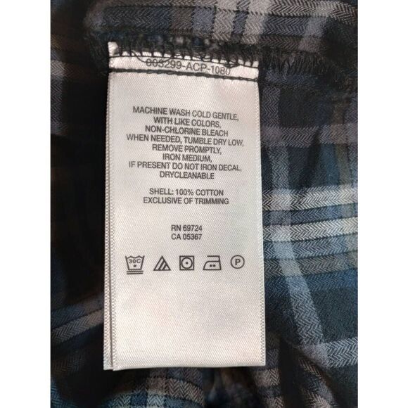 Columbia Shirt Men's Medium Gray Blue Button Front Long Sleeve - Picture 7 of 8